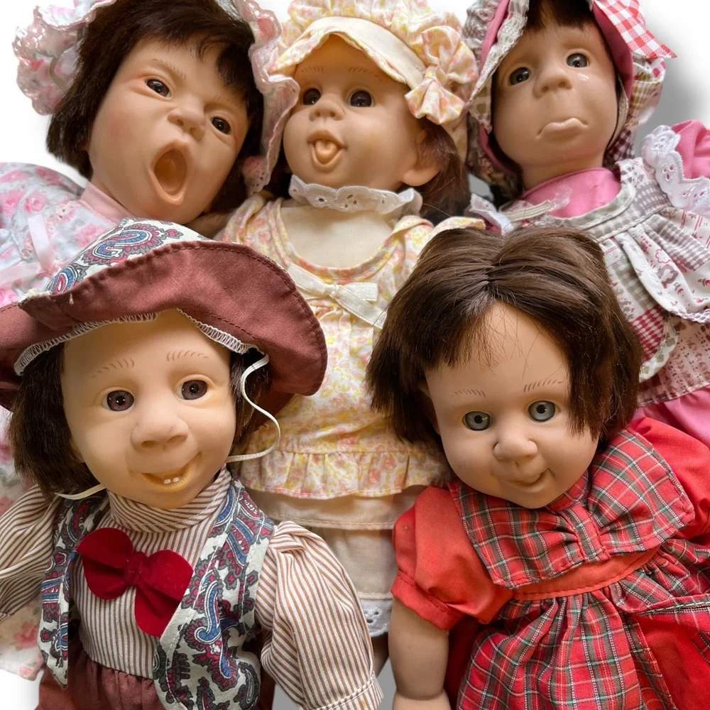 Set of 5 Vintage Gi-Go Expressions Dolls